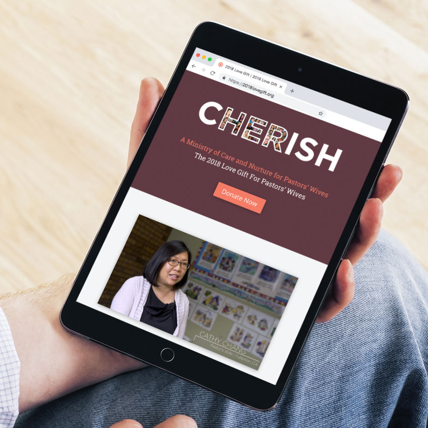 Cherish Website on iPad