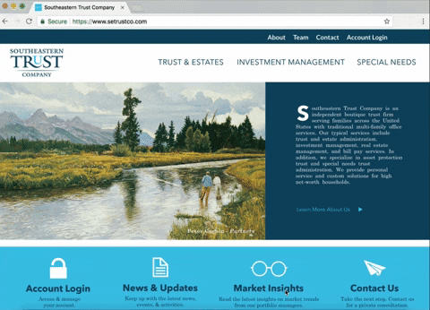 Animated GIF of scrolling in SRG website